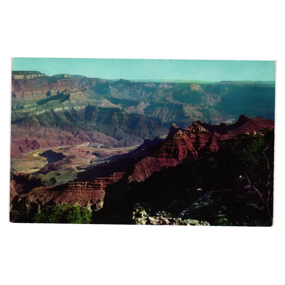 Vintage Grand Canyon National Park Postcard Lipan Point By Fred Harvey Mountains